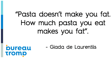 Quote over Spaghetti diagram van Giada de Laurentiis